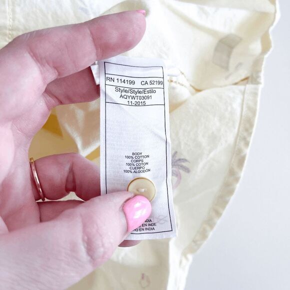 Quiksilver Mens Summer Shirt Button Down Collared Slim Yellow Large - Picture 4 of 7